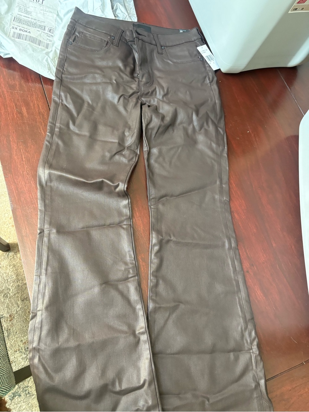 Kut from the Kloth Men's Brown Faux-Leather Dress Pants